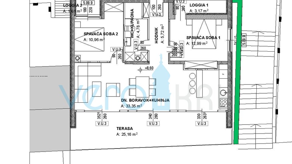 Apartment, 97 m2, For Sale, Jadranovo
