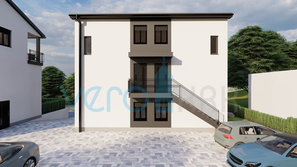 Baia di Soline, isola di Krk, appartamento con tre camere da letto al piano terra con giardino in un nuovo edificio