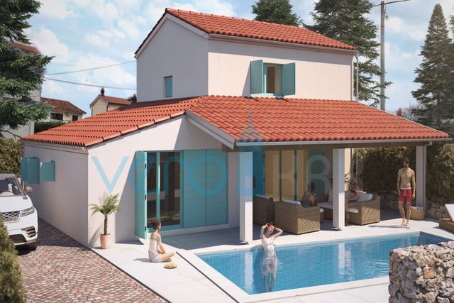 Malinska, weitere Umgebung, freistehendes renoviertes Haus mit Pool