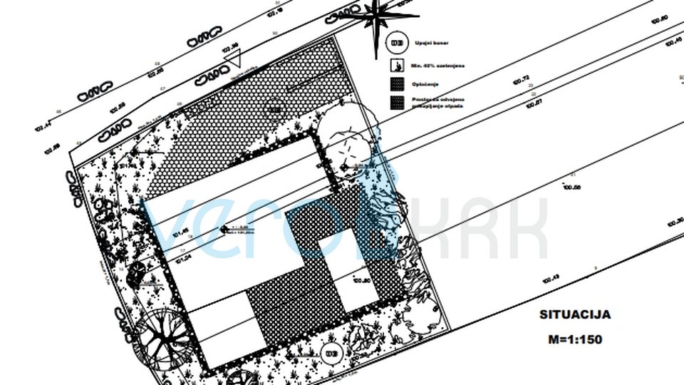 Vrbnik, Risika, building plot 575m2 with building permit, for sale