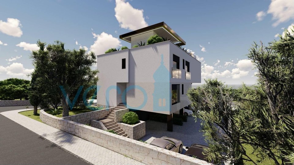 Stadt Krk, moderne Wohnung 77 m2 mit Meerblick, zu verkaufen