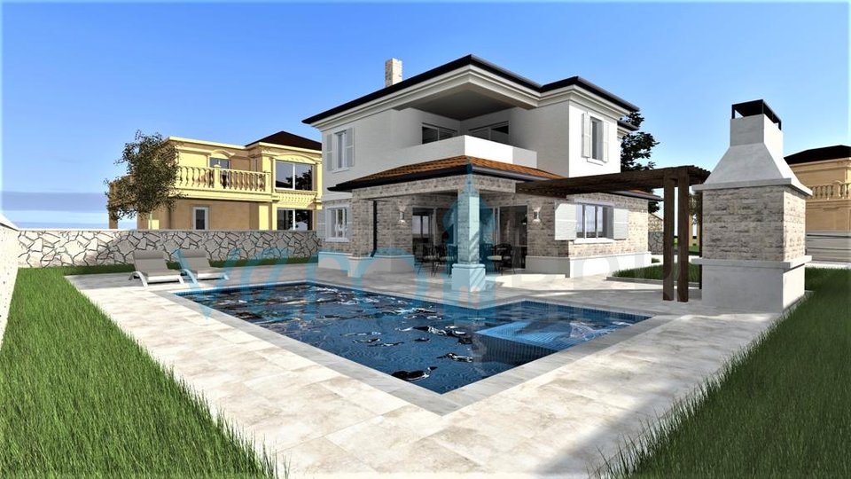 Vrbnik, okolica, Samostojeća kuća 136 m2 sa bazenom i okućnicom, prodaja