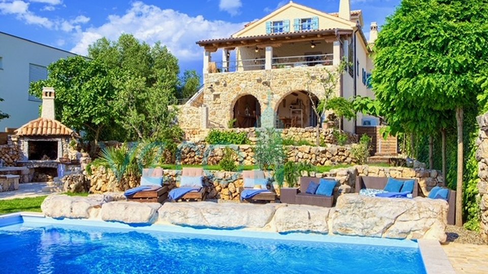 Malinska, Doppelhaushälfte mit Pool und Meerblick, zu verkaufen
