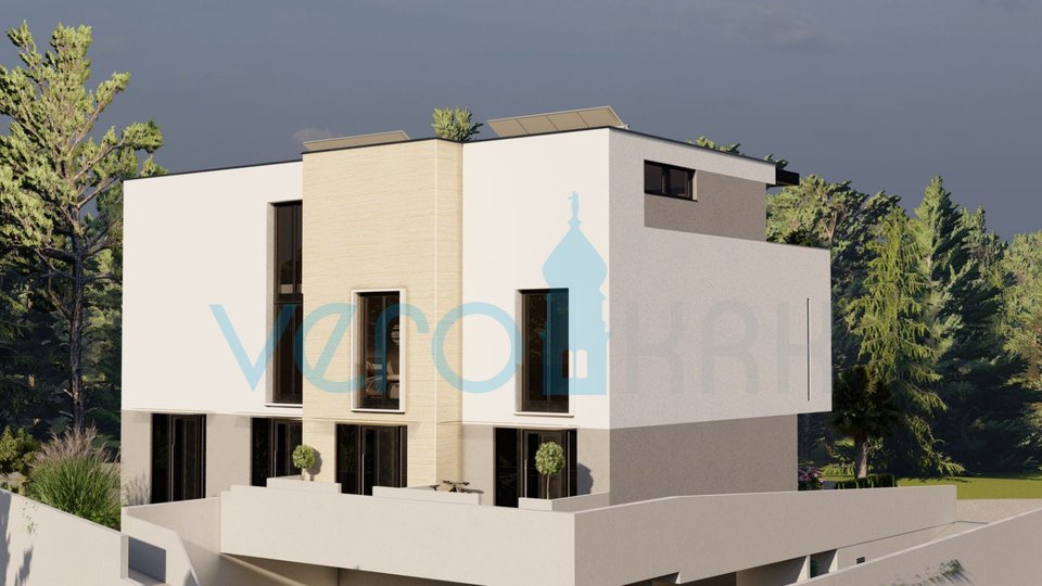 Città di Krk, centro, appartamento di lusso 90m2, garage, terrazzo