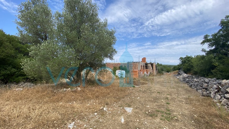 Krk, Surroundings, Roh-bau detached house on a large plot with an open view, for sale