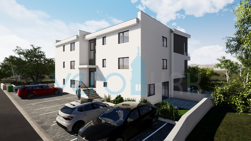 Malinska, new building, modern apartment 83 m2 with swimming pool and one-room apartment 45 m2 with garden, for sale