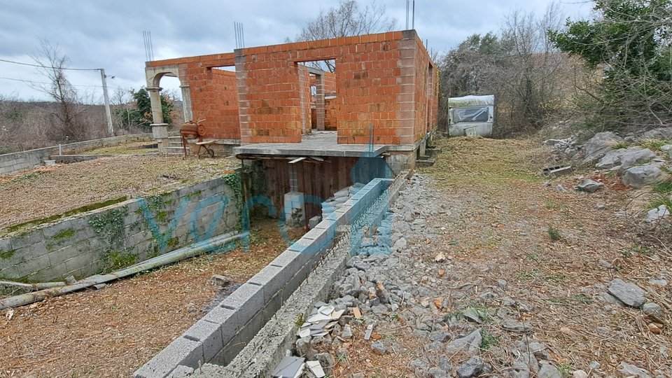 Šilo,okolica,otok Krk,započeta gradnja obiteljske kuće,prodaja