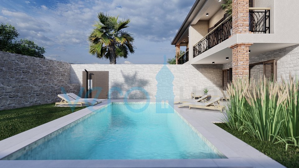 Krk, Linardići, land 2048m2, resort project, three villas, for sale