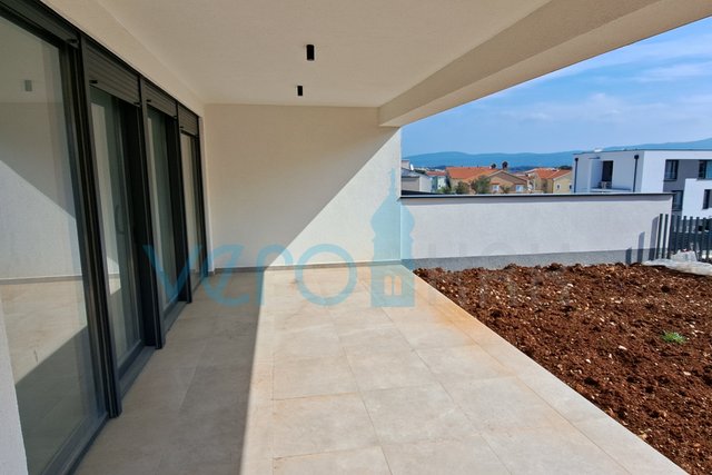 City of Krk, new two-room apartment on the ground floor with garden, view, for sale