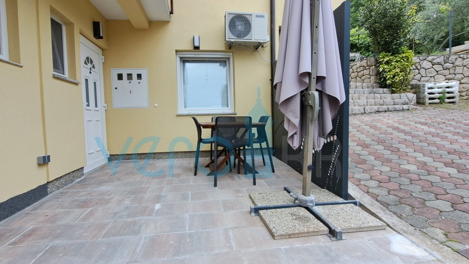 The island of Krk, Čižići, two-room apartment on the ground floor with an atrium, for sale