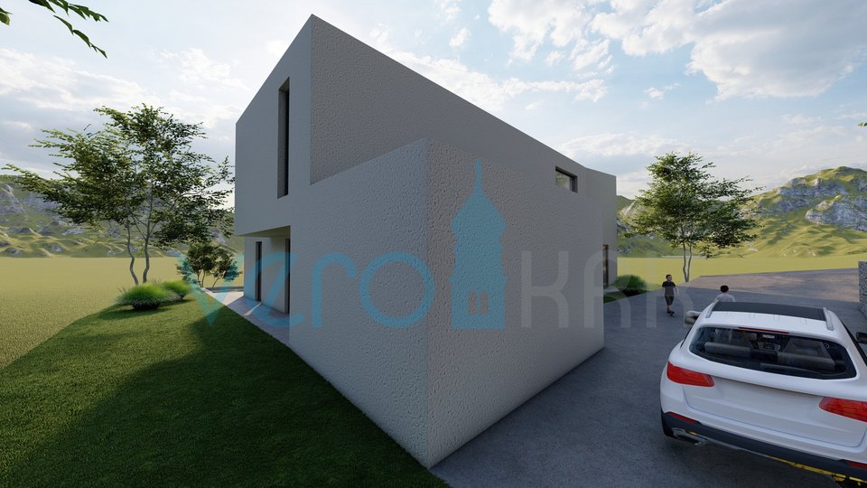 Città di Krk, dintorni, villa dal design ultramoderno, piscina, vista mare, in vendita