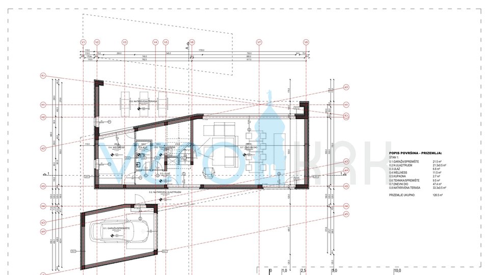 Città di Krk, dintorni, villa dal design ultramoderno, piscina, vista mare, in vendita