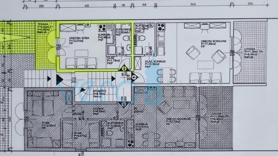 Baška, Insel Krk, Wohnung 29m2, Erdgeschoss, 30m zum Meer, zu verkaufen