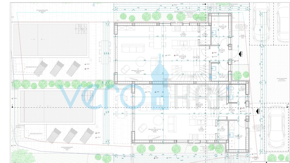 Città di Krk, area più ampia, terreno edificabile 828m2, permesso di costruire, vista mare, in vendita