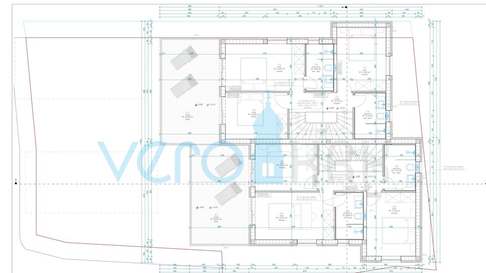 City of Krk, wider area, building plot 828m2, building permit, sea view, for sale