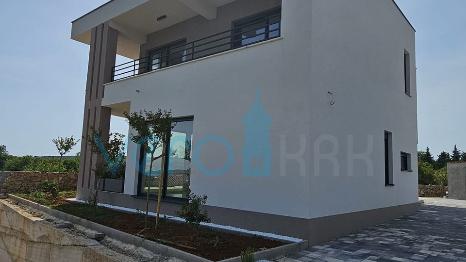 Città di Krk, dintorni, villa 200m2, piscina, vista aperta, in vendita