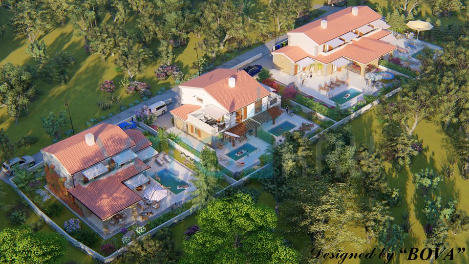 Island of Krk, Vrbnik, Risika, two building plots 622m2 and 636m2 m2, building permit, company property, for sale