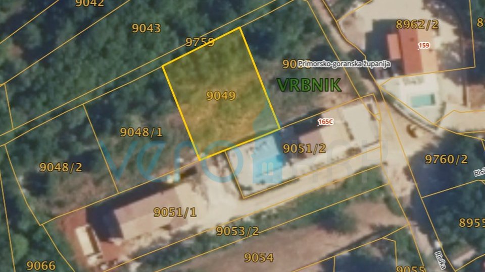 Island of Krk, Vrbnik, Risika, two building plots 622m2 and 636m2 m2, building permit, company property, for sale