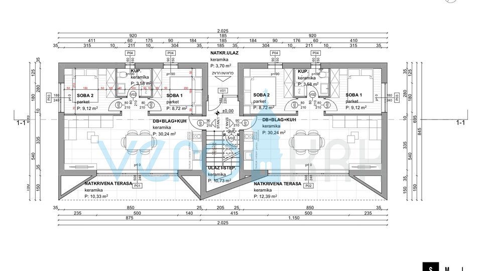 Otok Krk, Baška, okolica, prodamo dvosobni apartma 64m2, pritličje, vrt