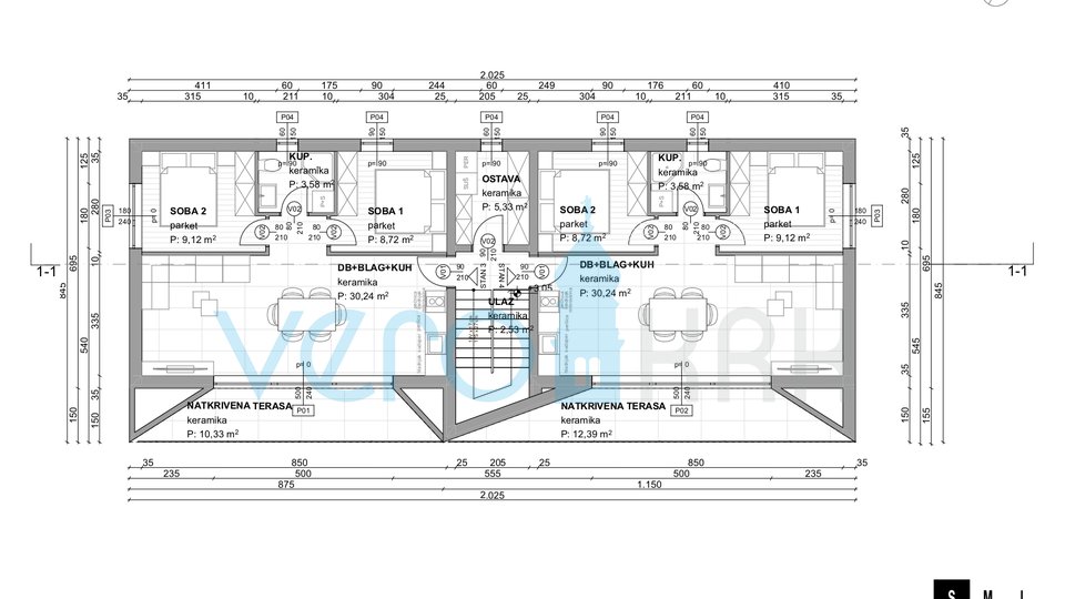 Insel Krk, Baška, Umgebung, Zweizimmerwohnung 65m2, erster Stock, zu verkaufen