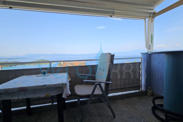 Isola di Krk, Njivice, appartamento 50m2, 2° piano, terrazza, balcone, vista mare, in vendita