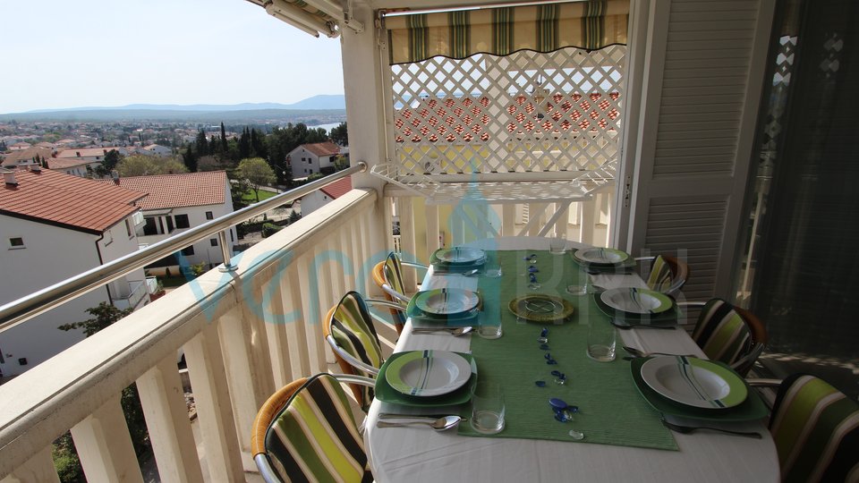 Malinska, island of Krk, two-room apartment, sea view, terrace, rent