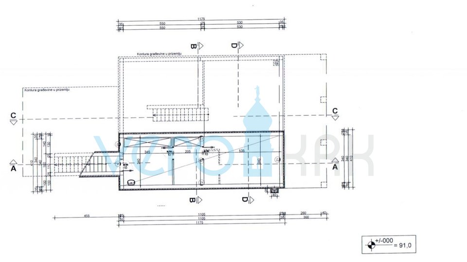 Island of Krk, Vrbnik, surroundings, building plot 885 m2 with building permit, for sale