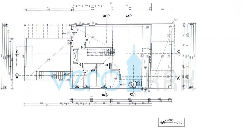 Otok Krk, Vrbnik, okolica, gradbeno zemljišče 885 m2 z gradbenim dovoljenjem, prodaja