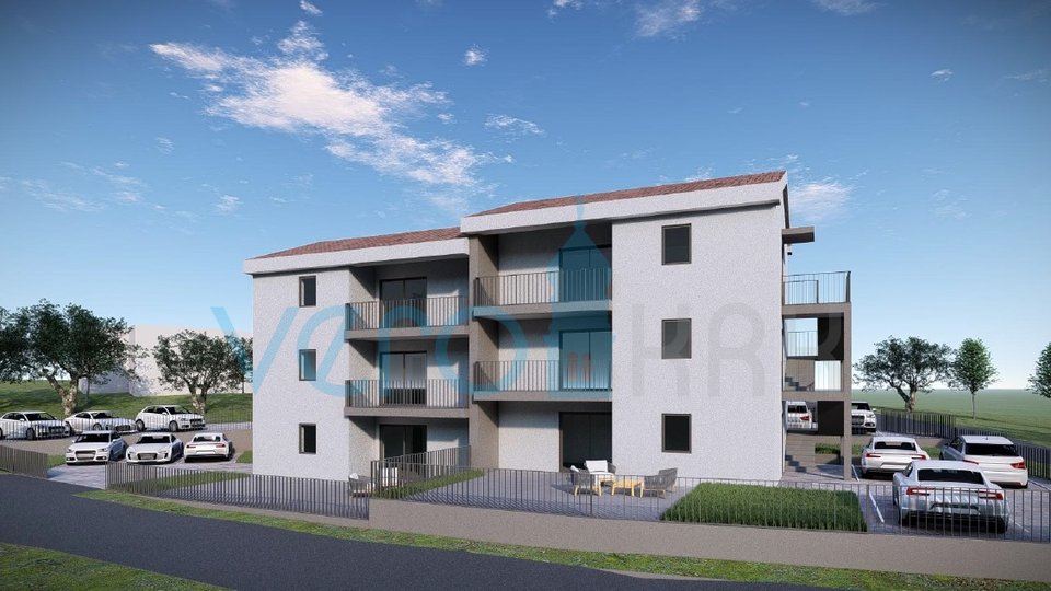 Uvala Soline, Čižići, 2-bedroom apartments with terraces in a new building 320m from the beach, for sale