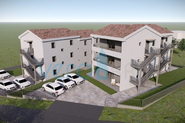 Uvala Soline, Čižići, 2-bedroom apartments with terraces in a new building 320m from the beach, for sale