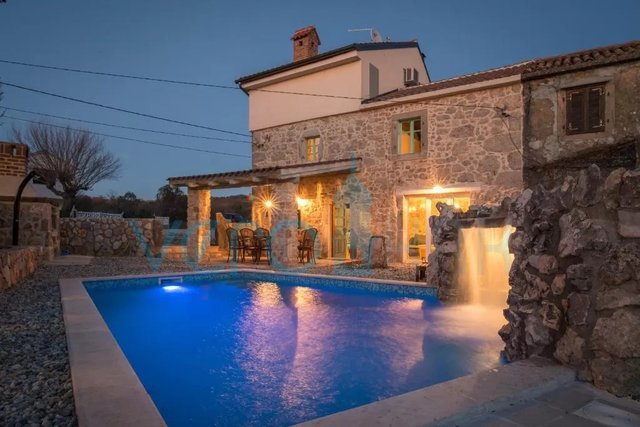 The island of Krk, Vrbnik, surroundings, stone house with pool and landscaped garden